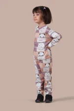 بلوز شلوار خانگی طرح خرس قهوه ای - تصویر 2
