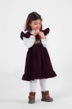 شومیز سارافون مخمل کبریتی طرح گل ها - تصویر 4