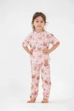 ست لباس راحتی دخترانه کرمی