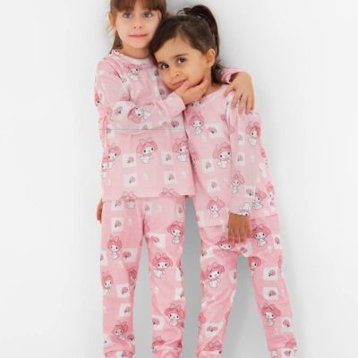 ست خانگی پاییزه دخترانه صورتی