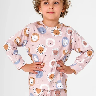 ست بلوز و شلوار خونگی طرح شیر نسکافه ای