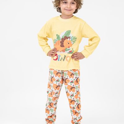 بلوز و شلوار دایناسور زرد